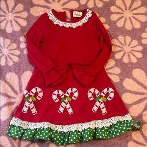 Rare Editions Red Dress with White Lace Detail